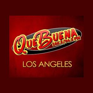 Logotipo de la emisora ​​de radio KBUE Que Buena 105.5 / 94.3 FM
