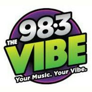 Logotipo de la emisora ​​de radio KWQW 98.3 The Vibe
