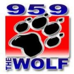 Logotipo de la emisora ​​de radio KWHF 95.9 The Wolf