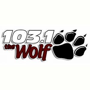 Logotipo de la emisora ​​de radio WWOF 103.1 The Wolf